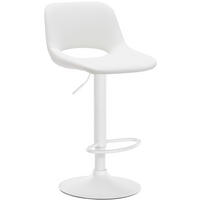 BARHOCKER Camden höhenverstellbar 86-107 cm weiß - Weiß, Leder (42/86/46cm) - furnicato