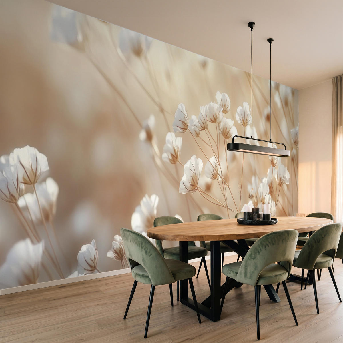 TAPETE - Wild - Blumen - Weiß - 500x200 cm - Creme, Papier (500/200cm) - OnlyWow