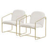 LOUNGESESSEL 2er Set, Beige - Goldfarben, Metall (65/76/61cm) - ML-DESIGN