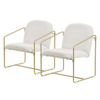 LOUNGESESSEL 2er Set, Beige - Goldfarben, Metall (65/76/61cm) - ML-DESIGN
