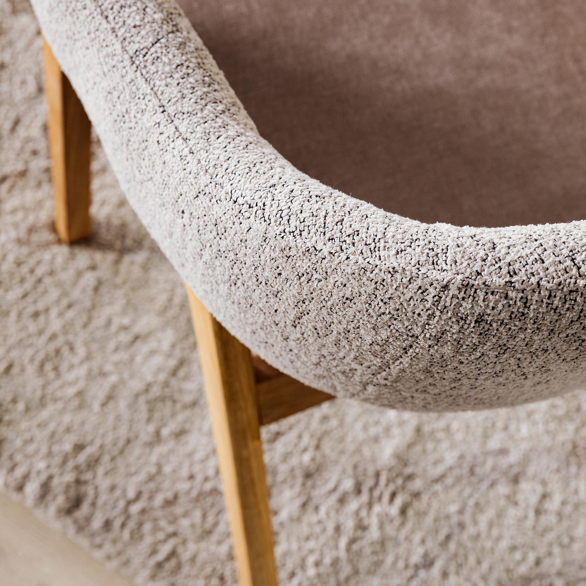 ARMLEHNENSTUHL - Taupe, Holz/Textil (60/82/59cm) - home24