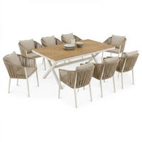 GARTENMÖBEL SET ISOLA 9er Set beige, weiß - Beige, Metall - IDIMEX