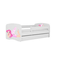 KINDERBETT Fee mit Flügeln mit Schublade 140/70 80/61/144 - Weiß, Holzwerkstoff (70/140cm) - RAUMHIRSCH FURNITURE