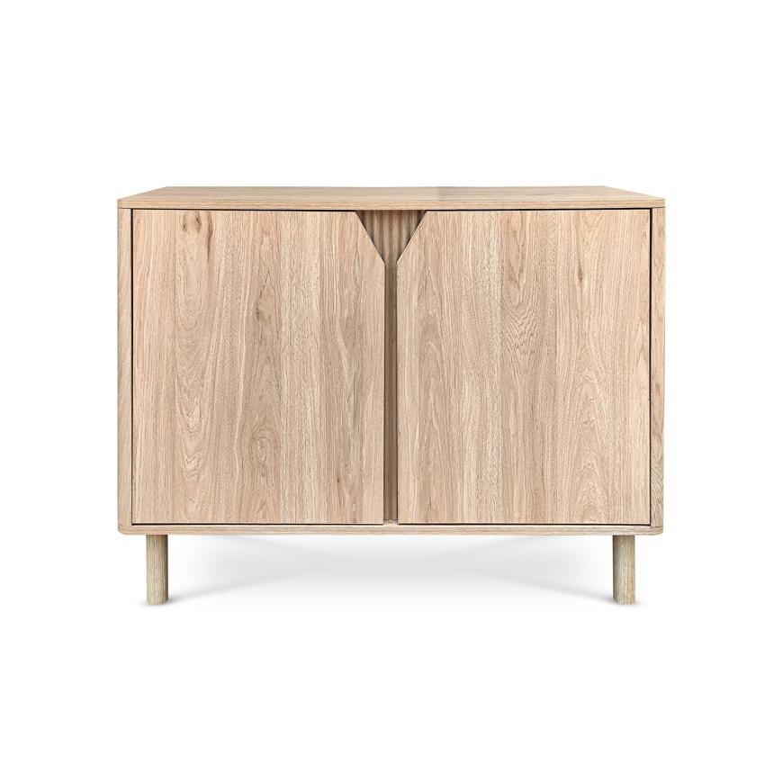 SIDEBOARD Skandinavisches mit 2 Türen, 100 cm, Eichenoptik - SOAN - Beige, Holzwerkstoff/Metall (100/78/40cm) - Sicaan