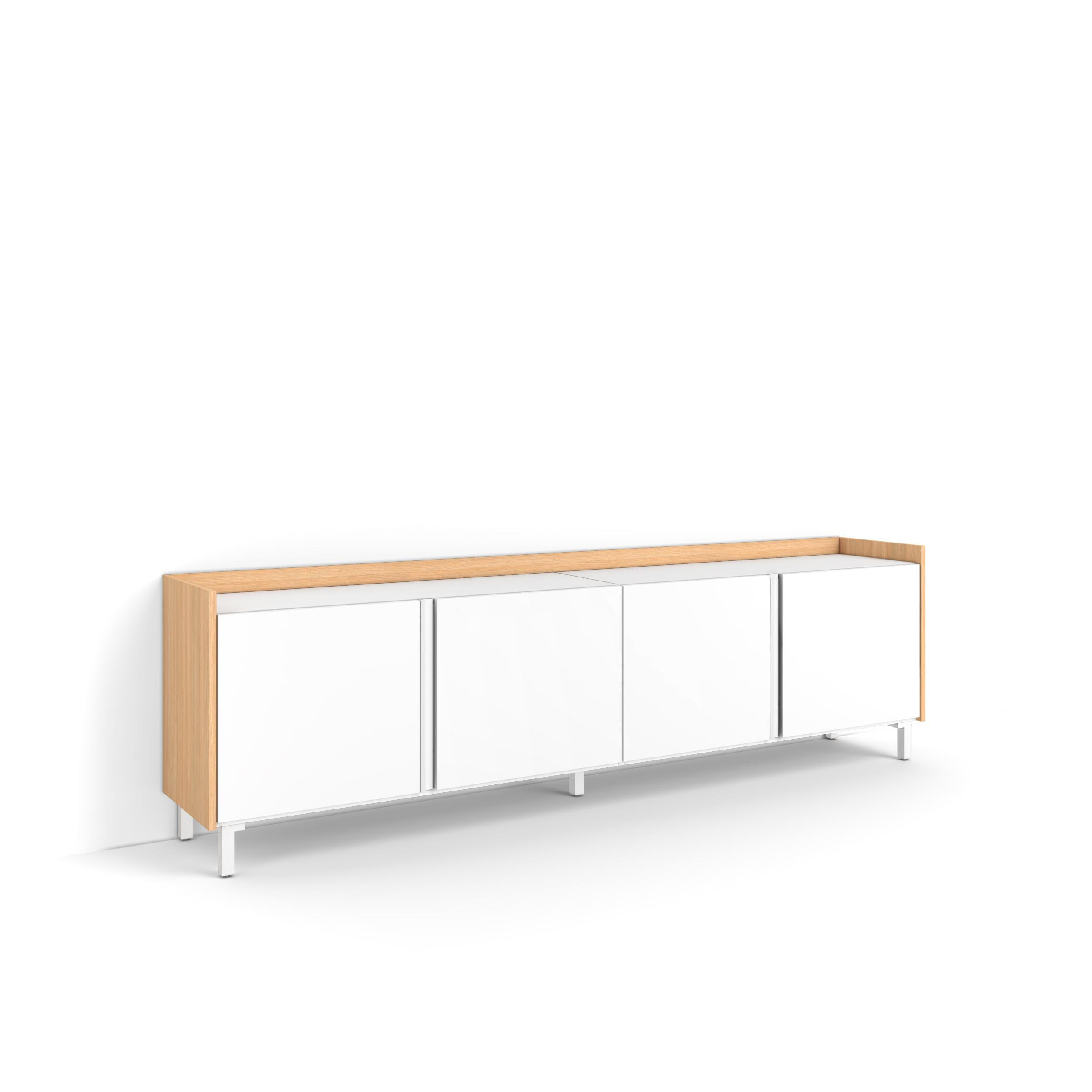 Skraut Home Lowboard, Weiß 207x61x35 cm