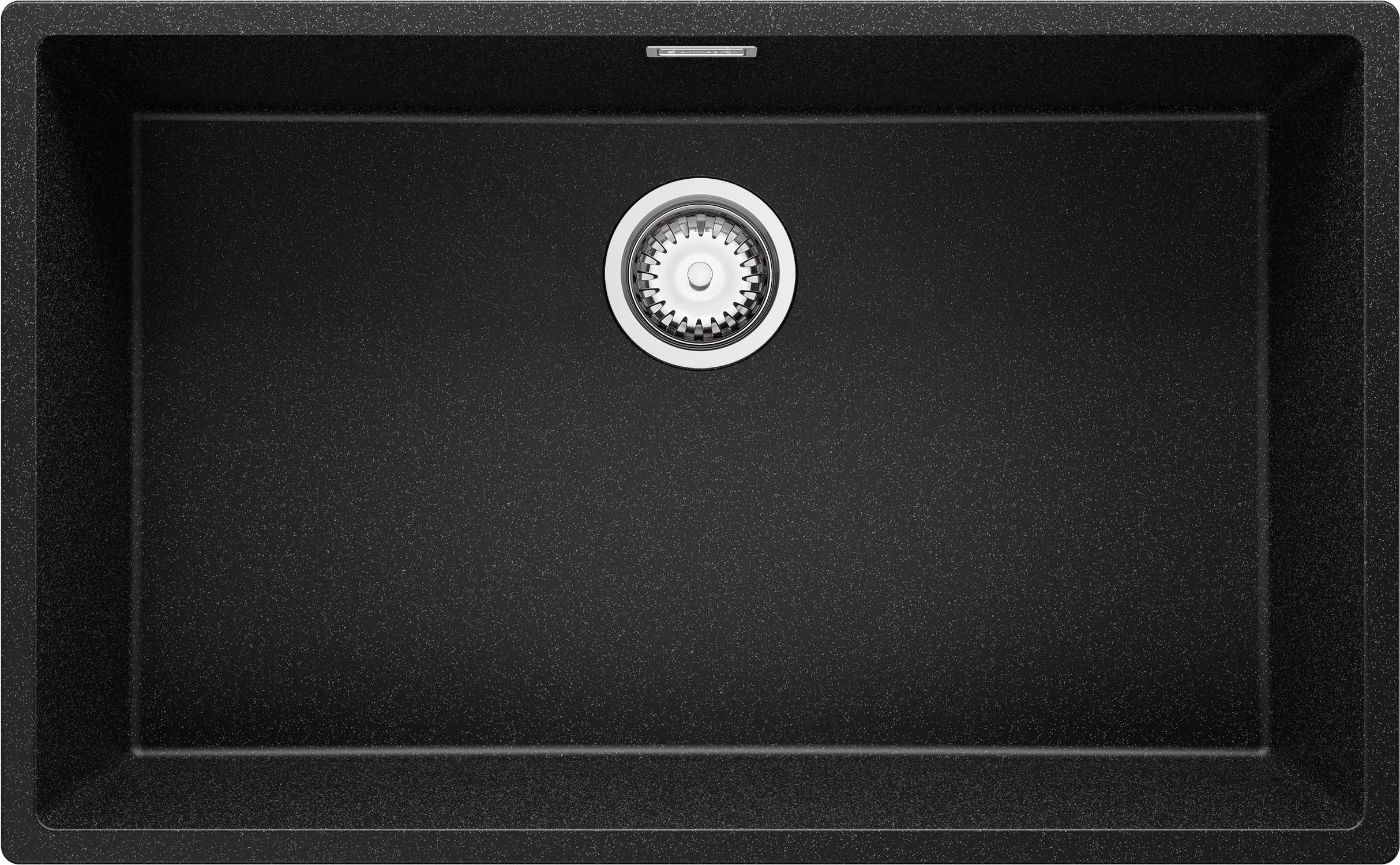 SPÜLBECKEN London Slim, 2-er set Anthrazit 76/47 cm 1 Becken + Ablauf-Set ab 80er Unterschrank - Chromfarben/Anthrazit, Kunststoff (76/20/47cm) - Primagran