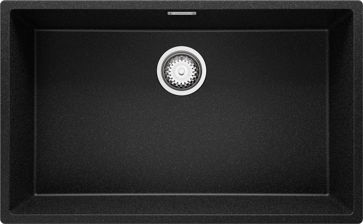 SPÜLBECKEN London Slim, 2-er set Anthrazit 76/47 cm 1 Becken + Ablauf-Set ab 80er Unterschrank - Chromfarben/Anthrazit, Kunststoff (76/20/47cm) - Primagran