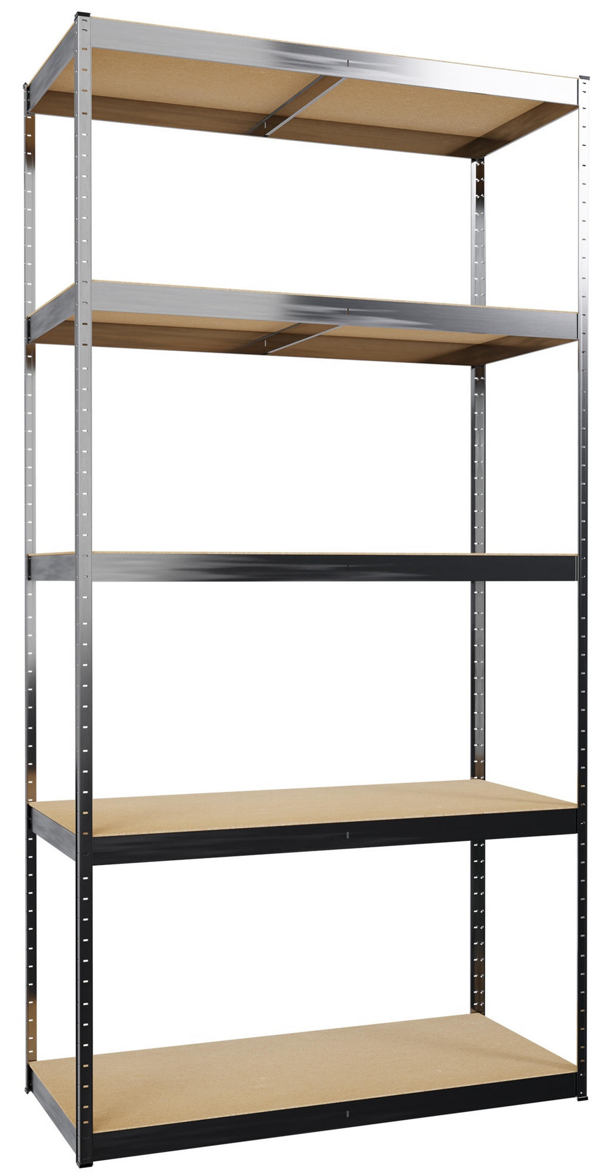 REGALSYSTEM 2 Lagerregal mit 1 Eckregal Metall silber - Silberfarben, Metall (160/180/160cm) - CLP