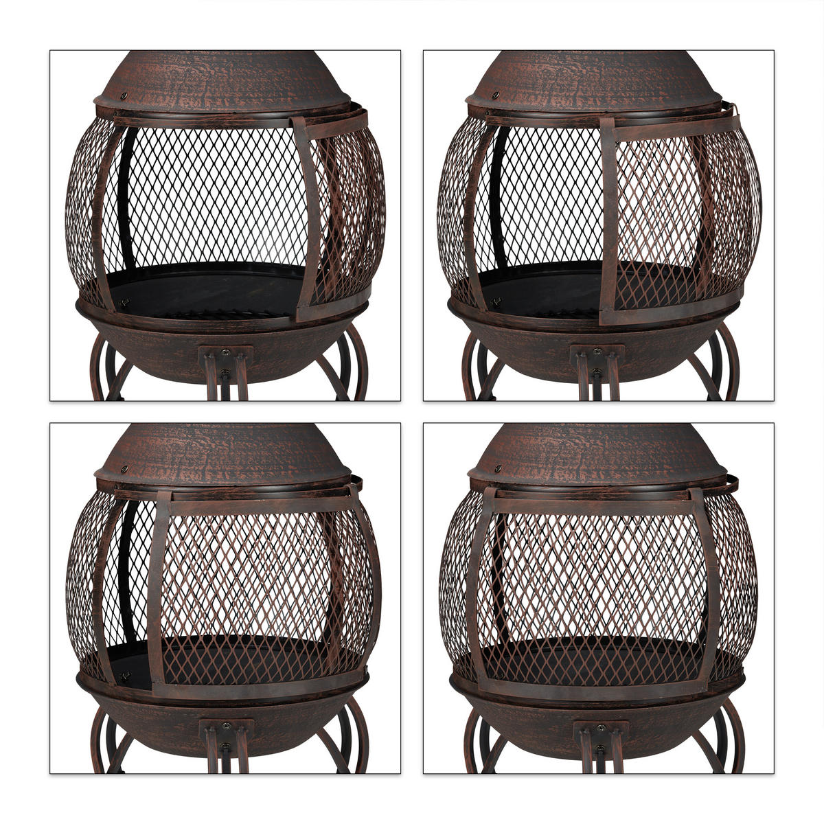 AZTÉCKY pec - viacfarebná, kov (45/89/45cm) - Relaxdays