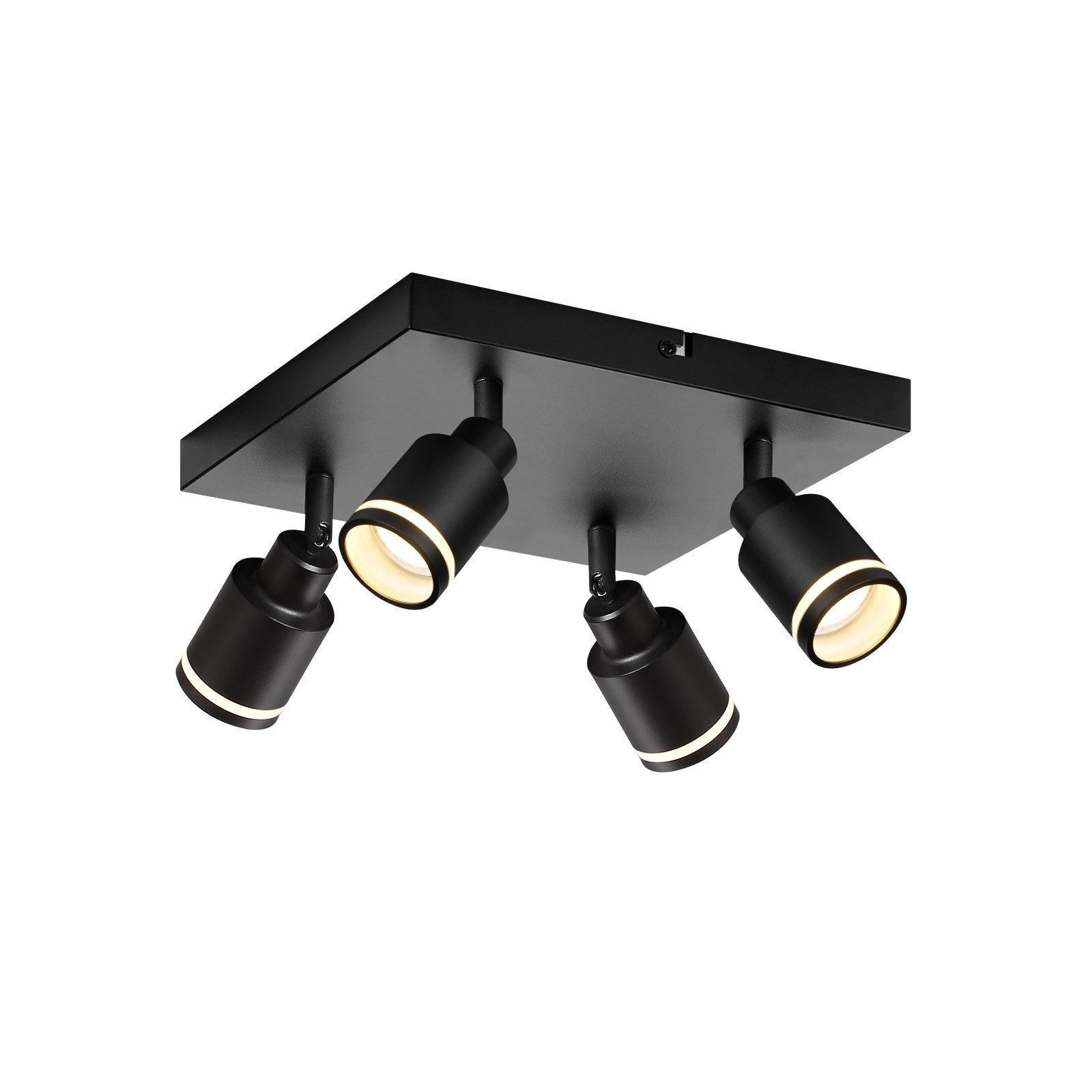 STRAHLER Lippstadt 4-flammig 25/25/15.7 cm - Schwarz, Metall (25/25/15.7cm) - Nettlife