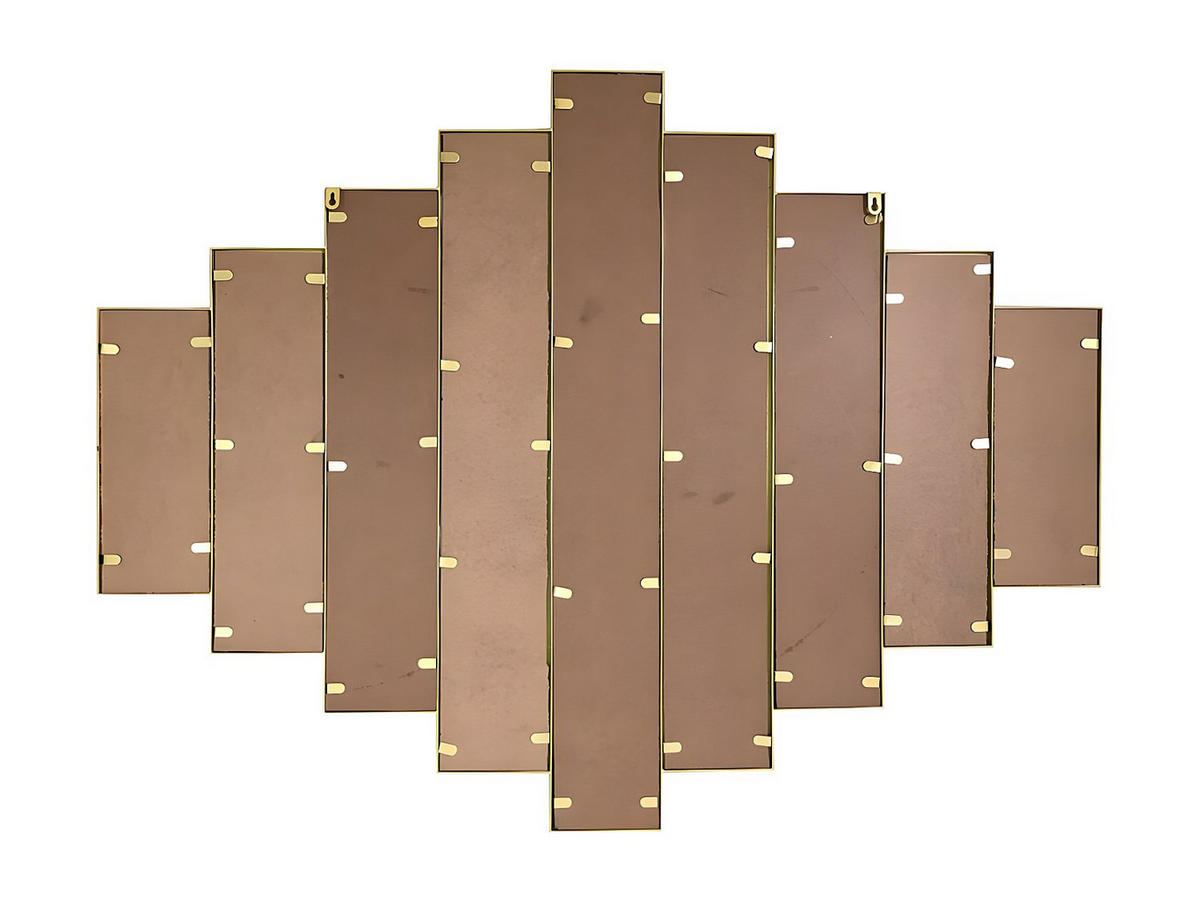 SPIEGEL symmetrisch Art Déco - 90 x 120 cm - Metall - Goldfarben - GALICE - Goldfarben, Glas (120/90/1.5cm) - Vente-Unique