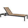 GARTENLIEGE hellbraun/schwarz Nardo - Hellbraun/Anthrazit, Holzwerkstoff (64/29/198cm) - Beliani