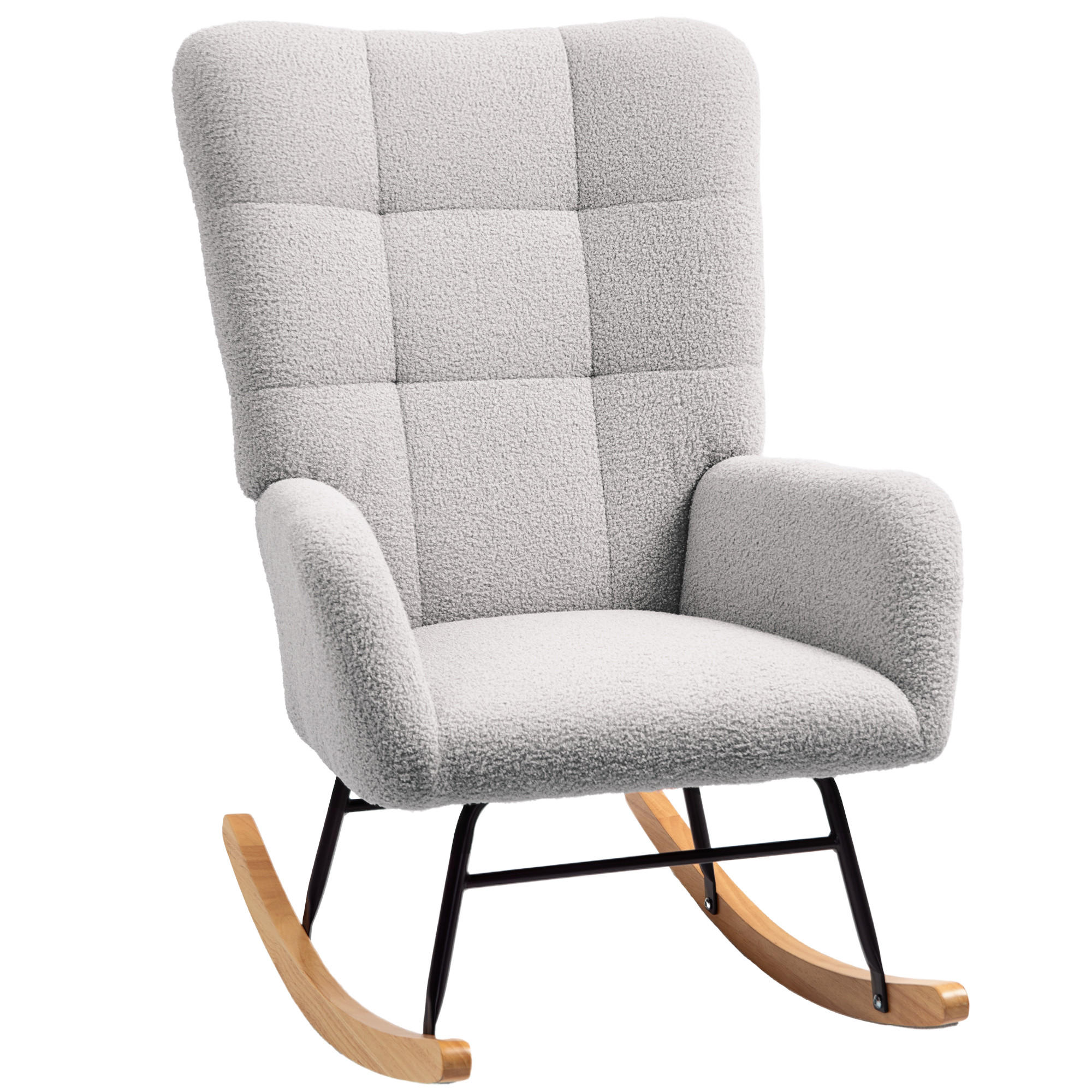 SCHAUKELSTUHL mit Armlehne, Hellgrau - Hellgrau, Textil (94/100/70cm) - HOMCOM