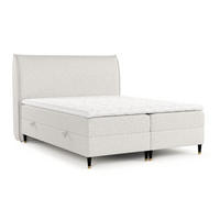 BOXBETT Melba Hellbeige 140/200 cm mit Bonellmatratze - Beige/Schwarz, Holz/Holzwerkstoff (140/200cm) - Maison de Reve