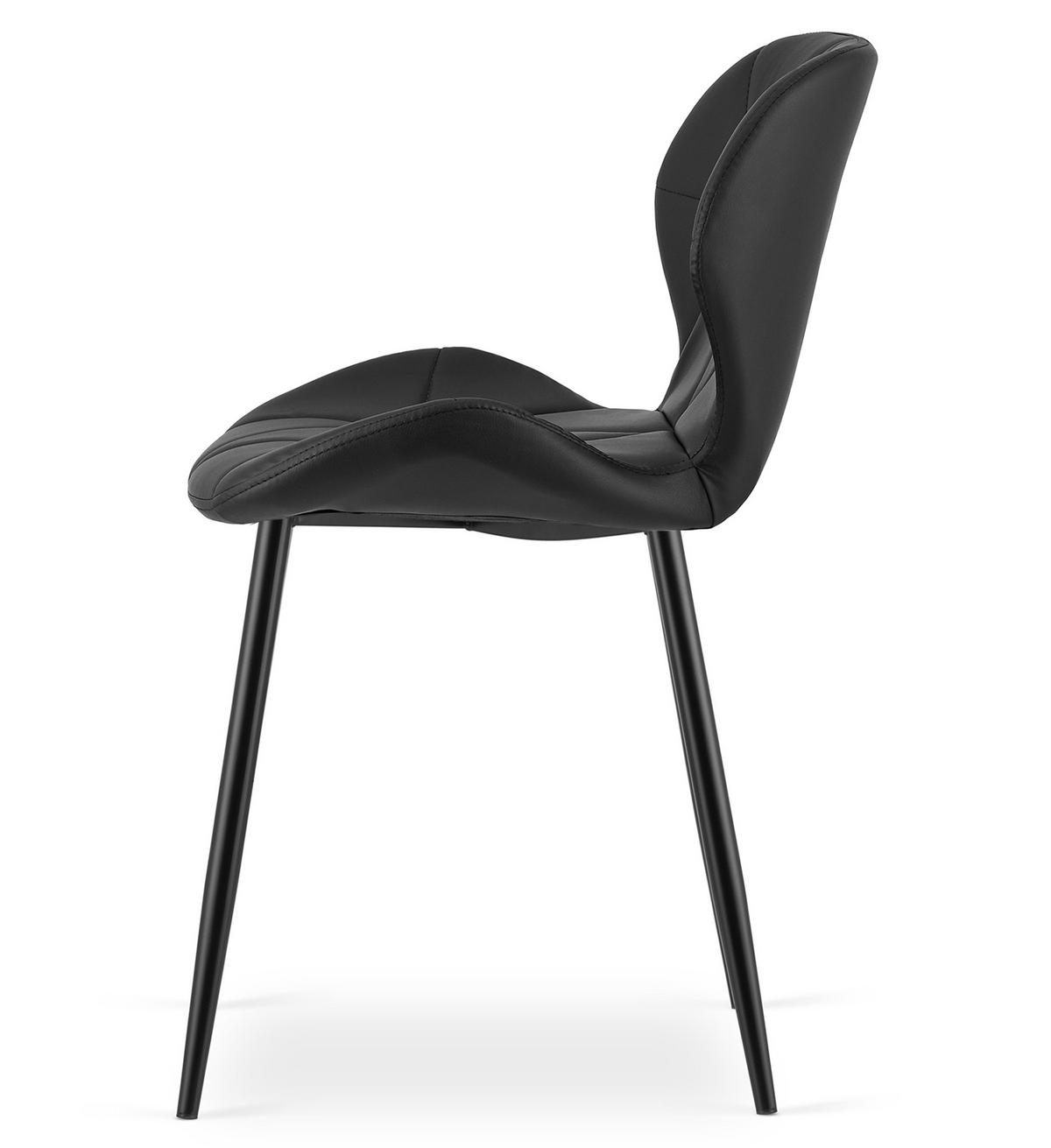 STUHL Schwarz 46x53 cm MANGO Ökoleder - Schwarz, Kunststoff (46/46/53cm)