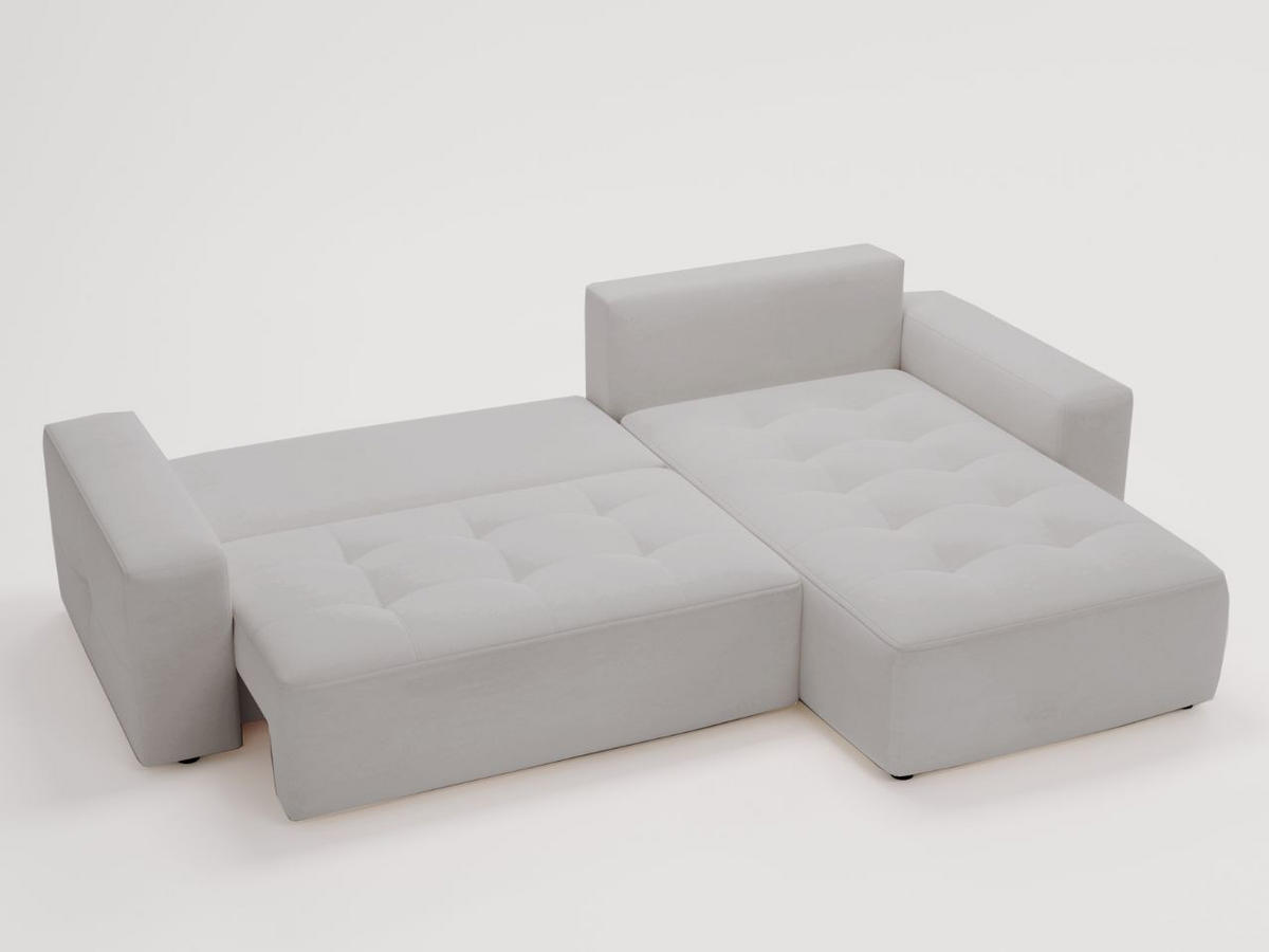 ECKSOFA Portland Hellgrau Rechts - Hellgrau, Holz/Kunststoff (250/165cm) - Graingold