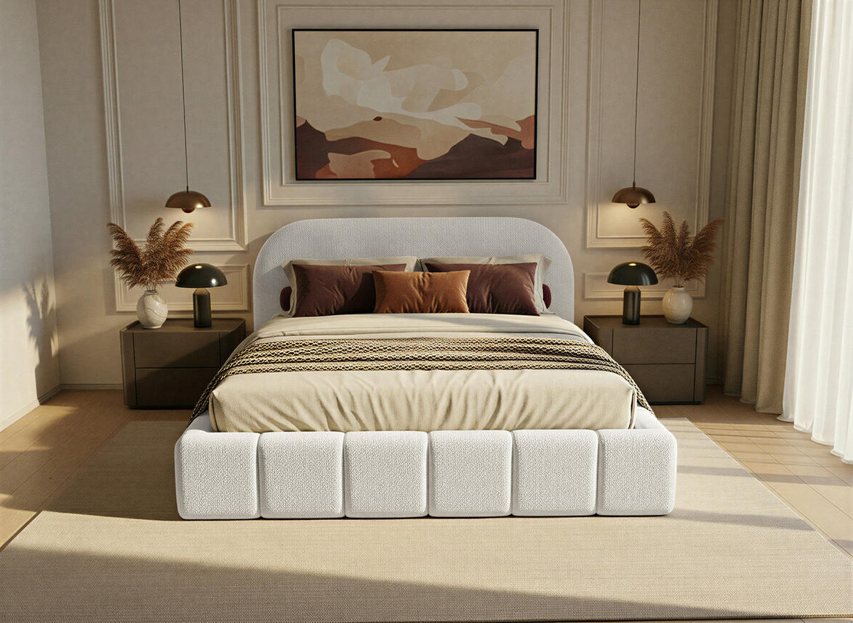 POLSTERBETT Yazoo 140x200 cm, Weiß - Weiß, Textil (140/200cm) - Fedve