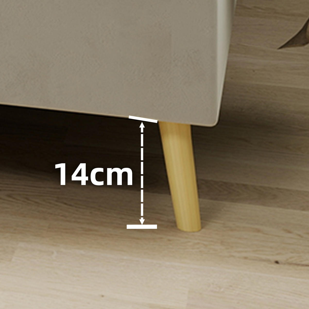 POLSTERBETT 140x200 cm niedrig ohne Stauraum beige - Beige, Textil (140/200cm) - LEBENLANG