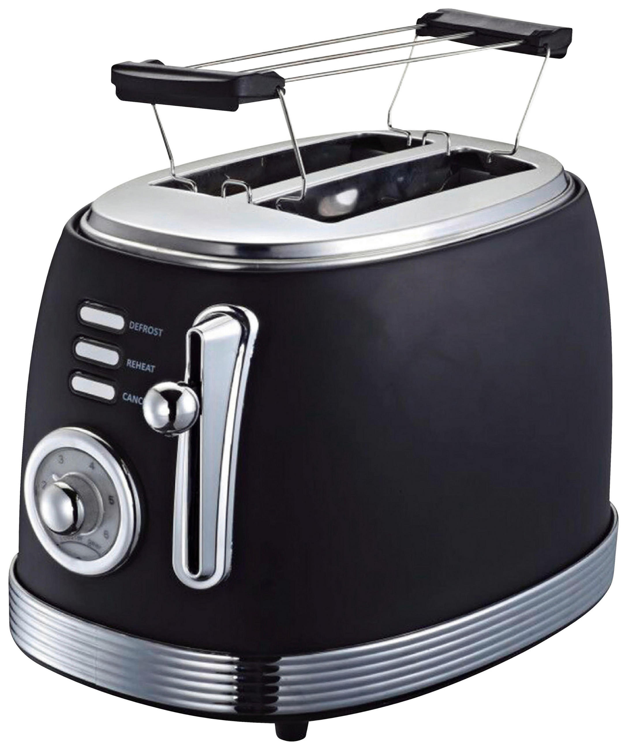 TOASTER Retro aus Edelstahl in Schwarz - Schwarz, Metall (29.8/24.2/29.8cm)