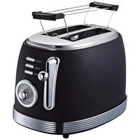 TOASTER Retro aus Edelstahl in Schwarz - Schwarz, Metall (29.8/24.2/29.8cm)