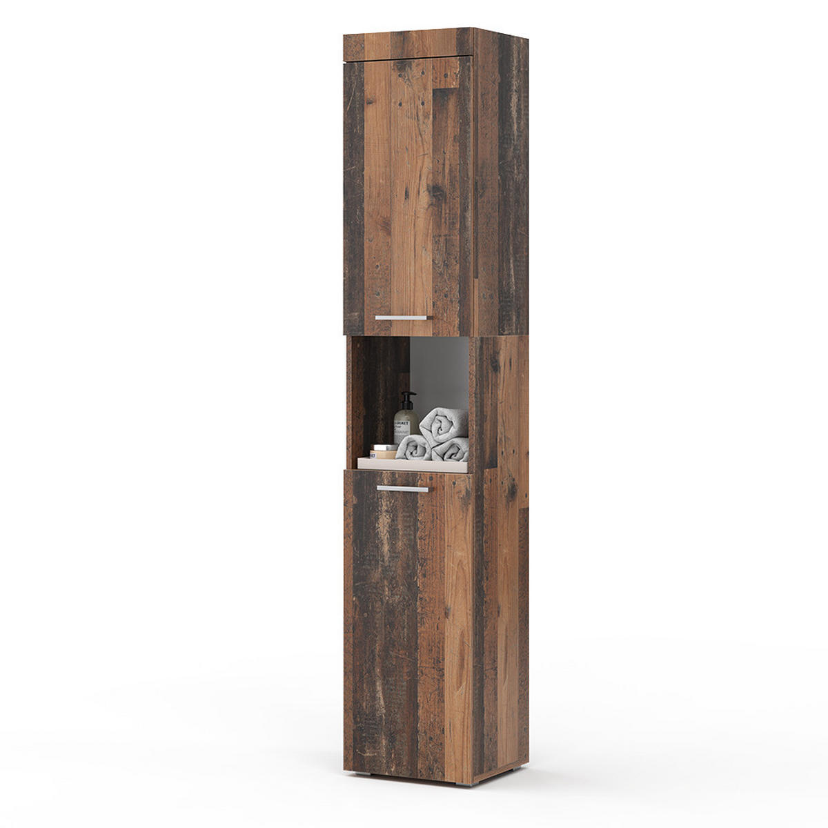 KOUPELNOVÁ SKŘÍŇKA Luna Oldstyle - hnědá, kompozitní dřevo (37/190/32.6cm) - Vicco