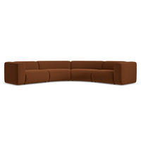 ECKSOFA Samt Stoff Orange - Terracotta/Schwarz, Kunststoff/Textil (318/318cm) - Makamii