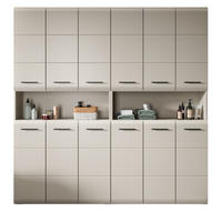 HOCHSCHRANK Kaschmir 180 x 185 cm, Badezimmer Schrank XXXL mit 26 Fächern - Kaschmir/Schwarz, Holzwerkstoff/Kunststoff (180/185/30cm) - Inn.Furn