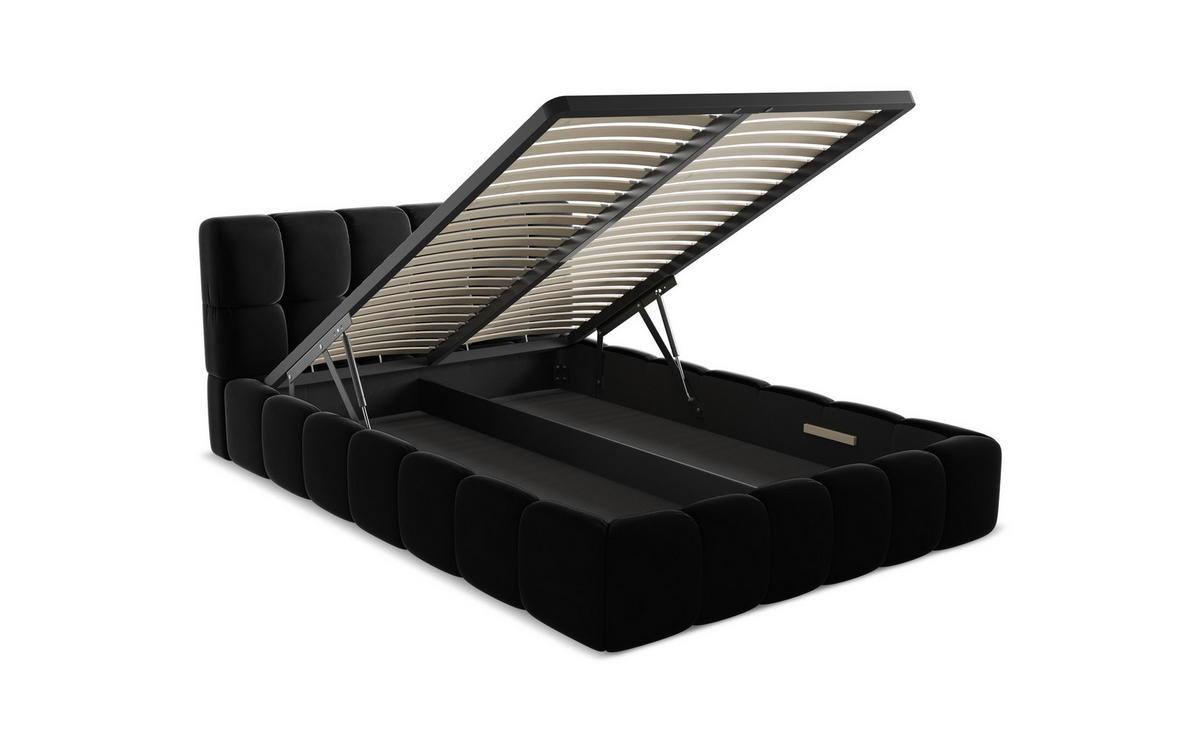 POLSTERBETT mit Bettkasten und Lattenrost 180x228 Creme - Perlmutt/Creme, Kunststoff/Textil (160/200cm) - Makamii