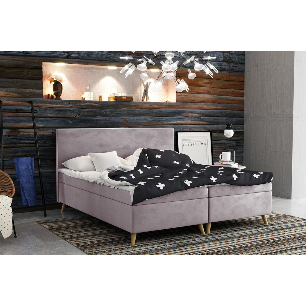 Thumbnail - Kaiser Möbel Boxbett, Lila, Holz, H3, 120x200 cm, Schlafzimmer, Betten, Boxspringbetten