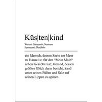 BILD 29x41 cm Spruch Küstenkind Definition - Weiß, Holzwerkstoff (29/41/2cm) - artissimo
