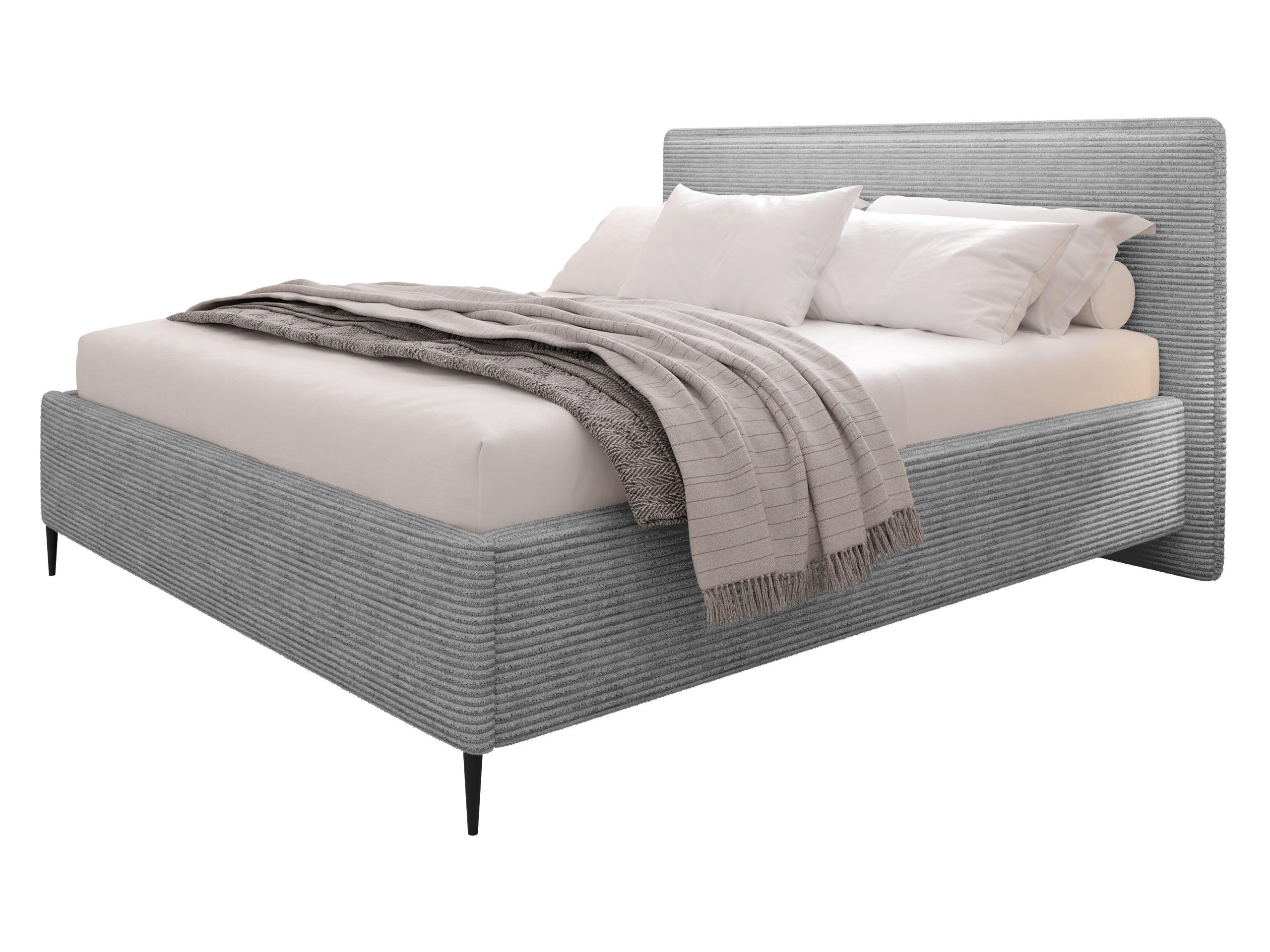 POLSTERBETT Puretta - Schwarz/Grau, Holzwerkstoff/Textil (160/200cm) - MIRJAN24