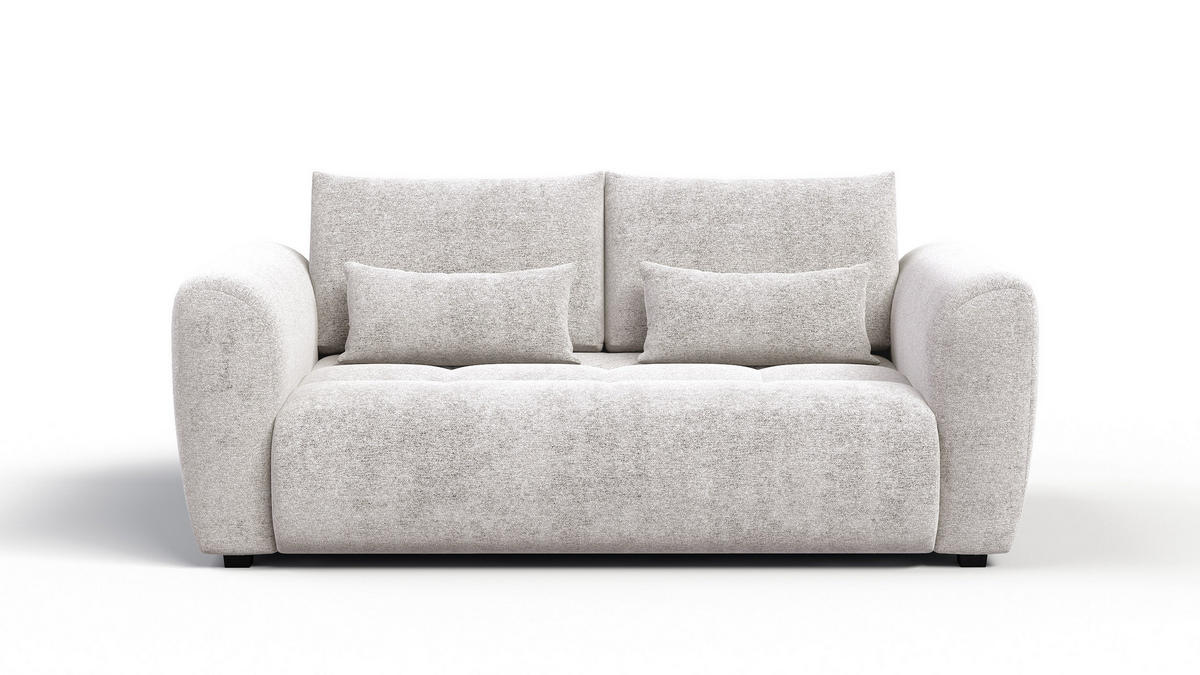 SOFA SORENO 3-Sitzer, ecru - Ecru/Schwarz, Holz/Textil (214/94/114cm) - Courtois Laville