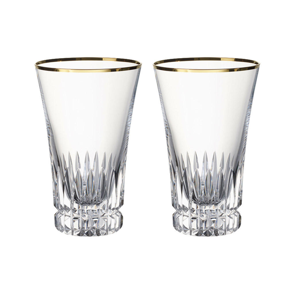 LONGDRINKGLÄSER Grand Royal Gold transparent-gold 300 ml 2er Set - Transparent/Goldfarben, Glas (0.3L) - Villeroy & Boch