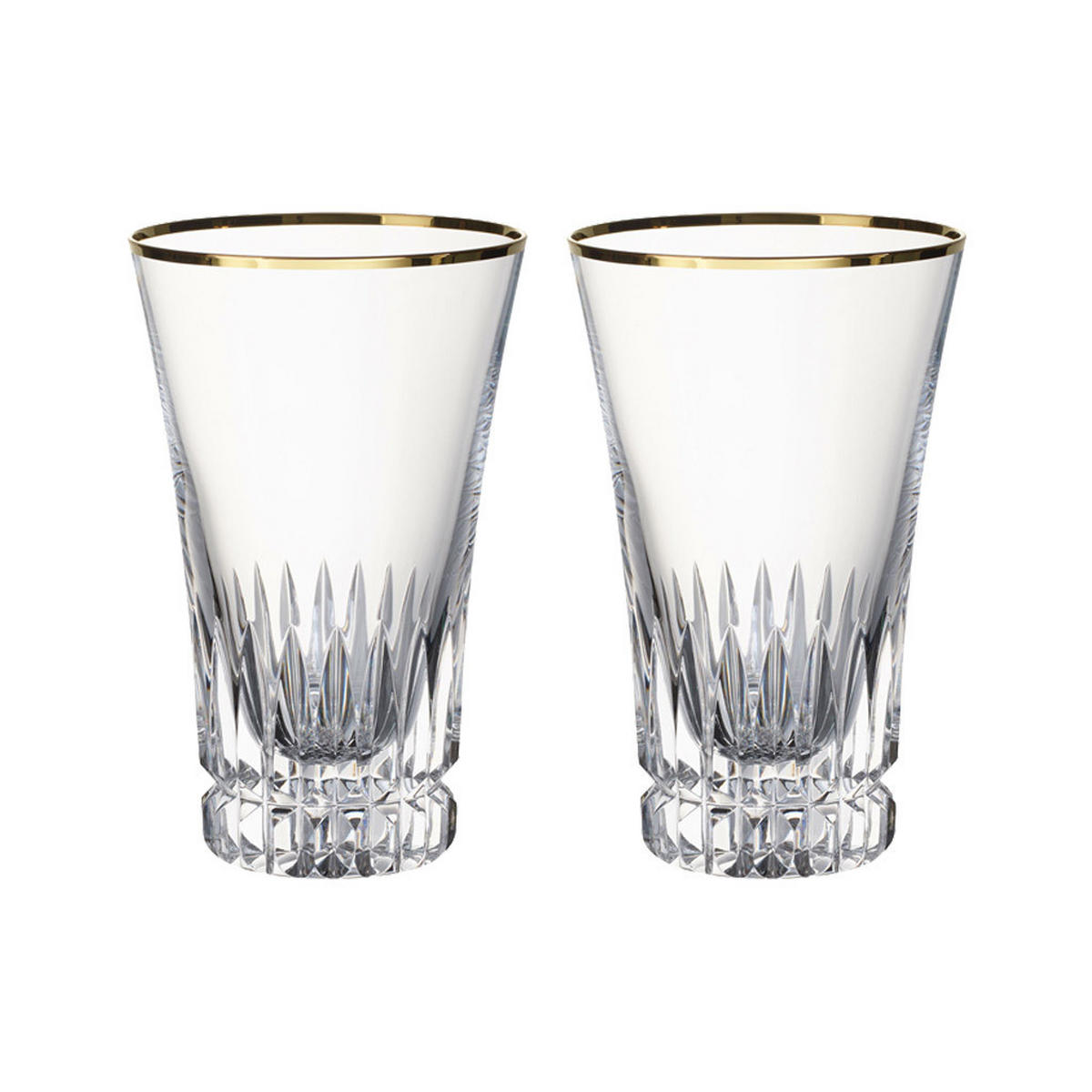 LONGDRINKGLÄSER Grand Royal Gold transparent-gold 300 ml 2er Set - Transparent/Goldfarben, Glas (0.3L) - Villeroy & Boch