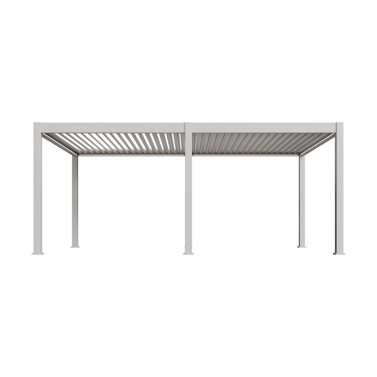 PERGOLA Deluxe Plus Elektrisch Pavillon Terrassenüberdachung Alu LED 4 x 6 m - Beige, Metall (400/255/600cm) - WEIDE
