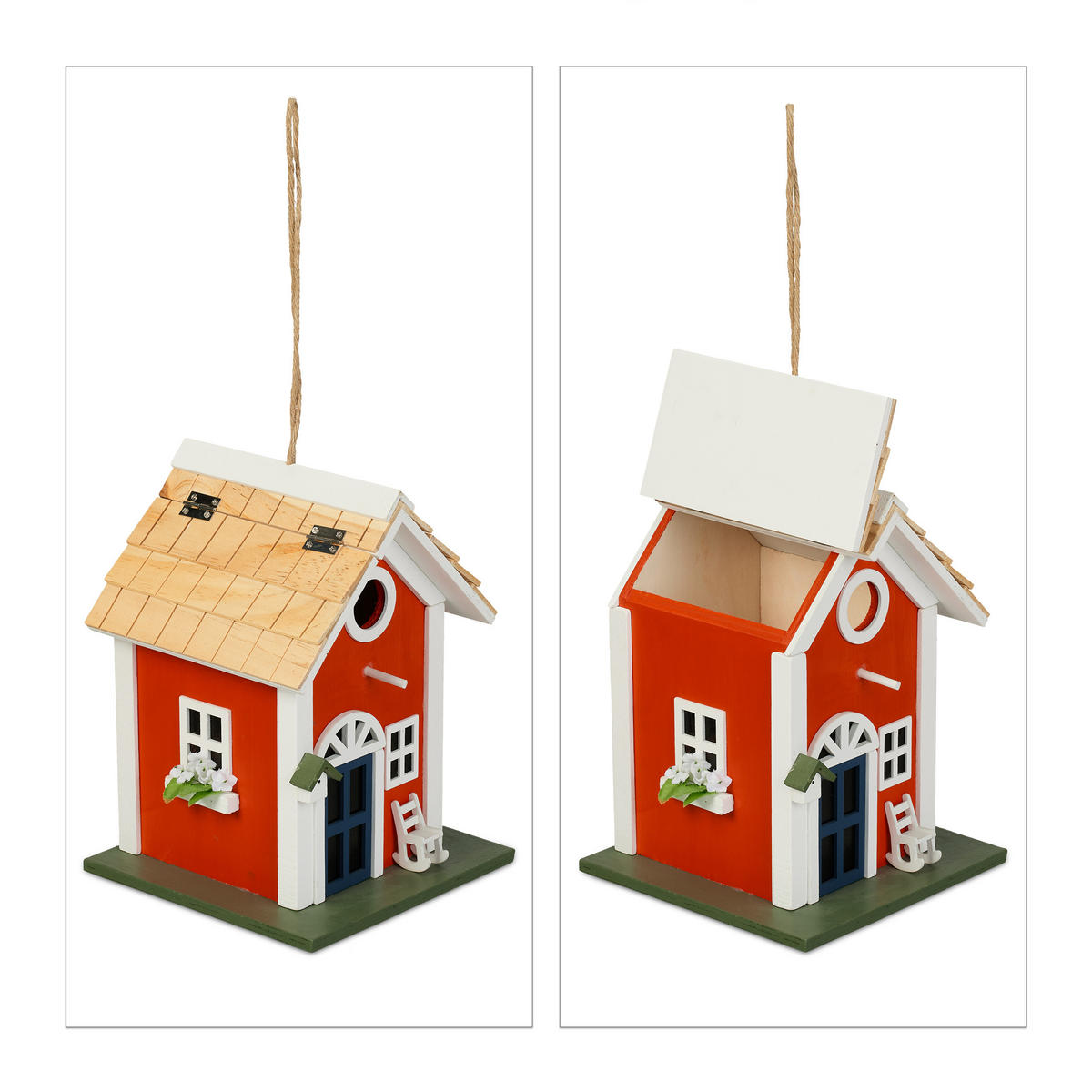 DEKOVOGELHAUS - Multicolor, Holz (18.5/25/18.5cm) - Relaxdays