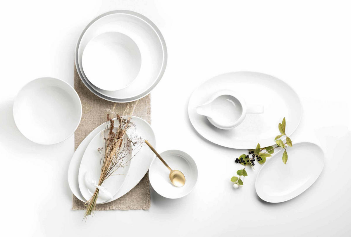 KOMBISERVICE Liberty Mediterranean weiß-blau 30er Set - Blau/Weiß, Keramik (1/1/1cm) - Seltmann Weiden