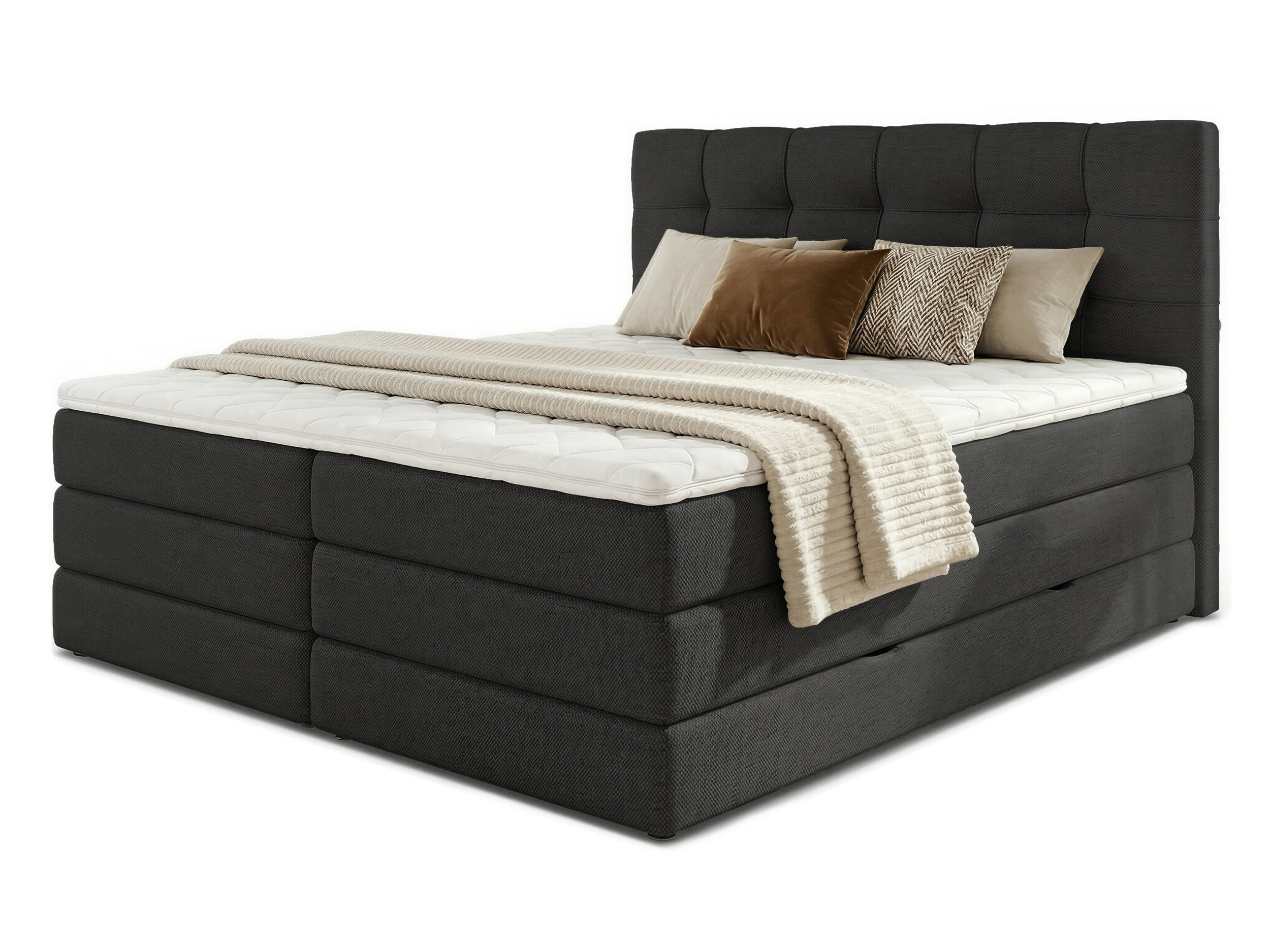 BOXSPRINGBETT Best Max - 140x200 - schwarz (Inari 100) - Schwarz, Holz/Holzwerkstoff (140/200cm) - Sofnet