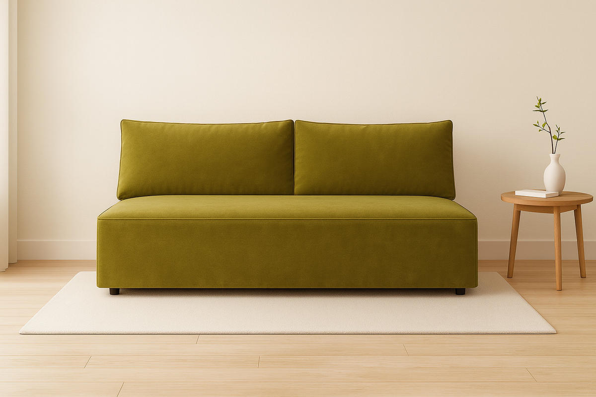 SCHLAFSOFA mit Bettkasten DUO, Stoff Salvador, Olive - Olivgrün, Holz (198/89/90cm) - Kaiser Möbel