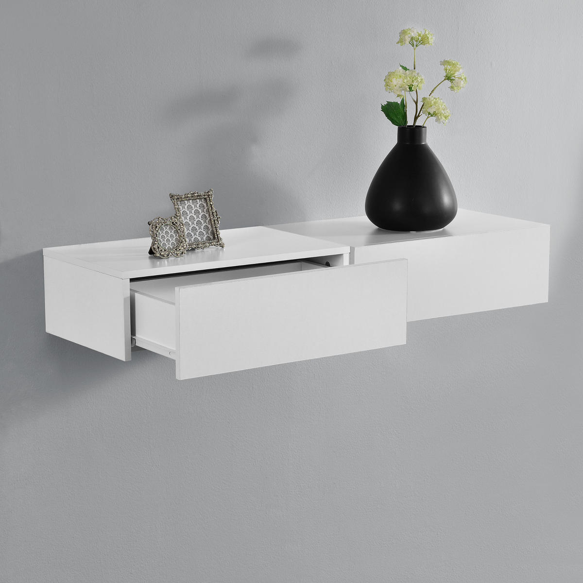 WANDREGAL-SET 2 TLG. Oslo - Weiß, Holzwerkstoff (46/15/30cm) - [en.casa]
