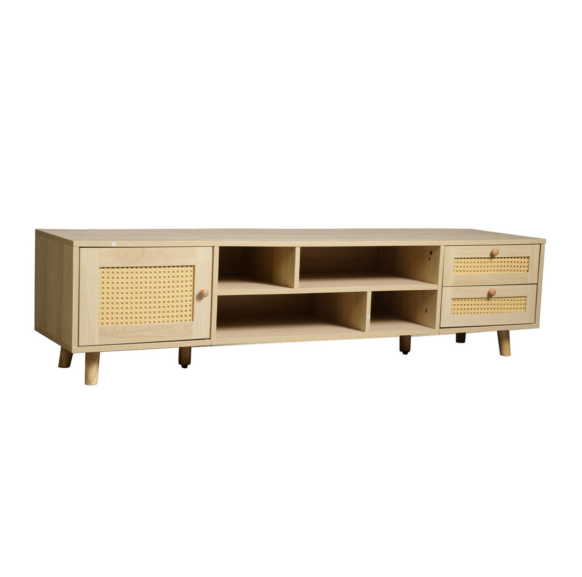 TV-SCHRANK mit Kabelführung 160 cm in Eiche mit 2 Schubladen und 1 Tür - Braun, Holzwerkstoff (39/40.5/160cm) - Beauniv