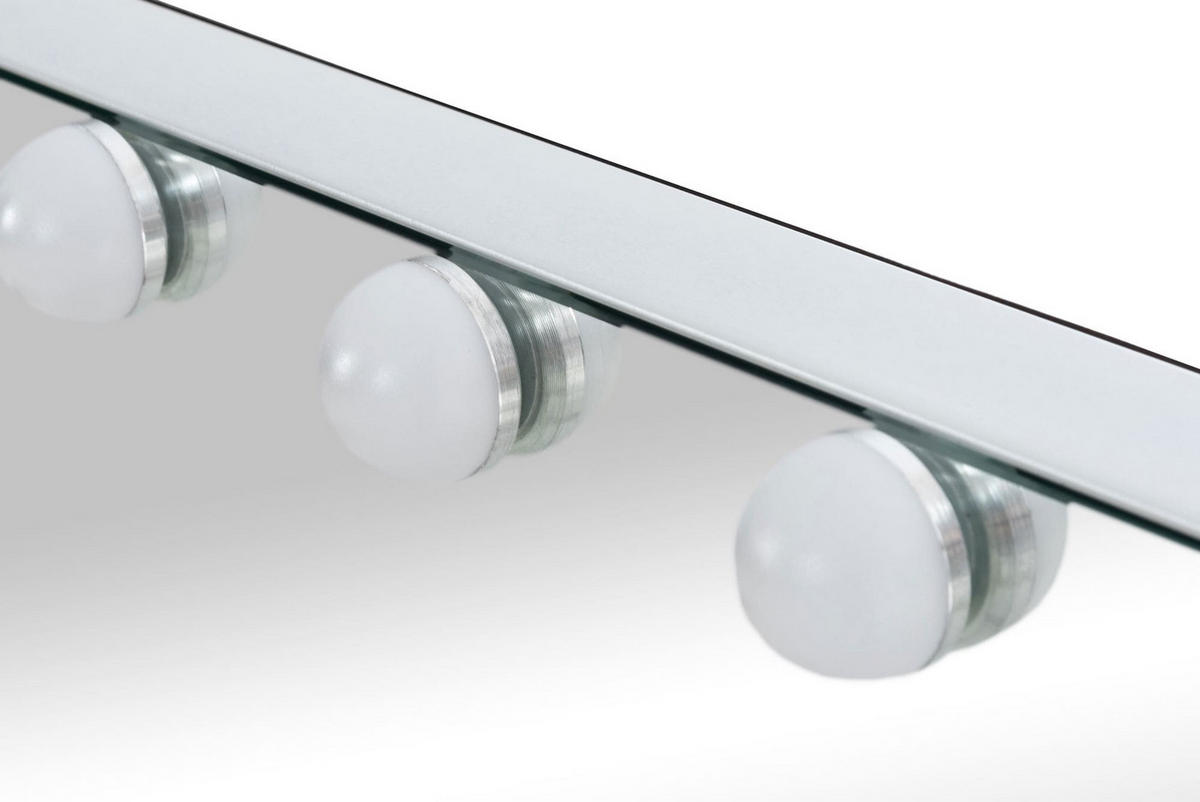 SCHMINKSPIEGEL Helga Licht 58x12x46cm Kunststoff Weiß Hollywood - Weiß, Kunststoff (58/46/12cm) - DELUKE