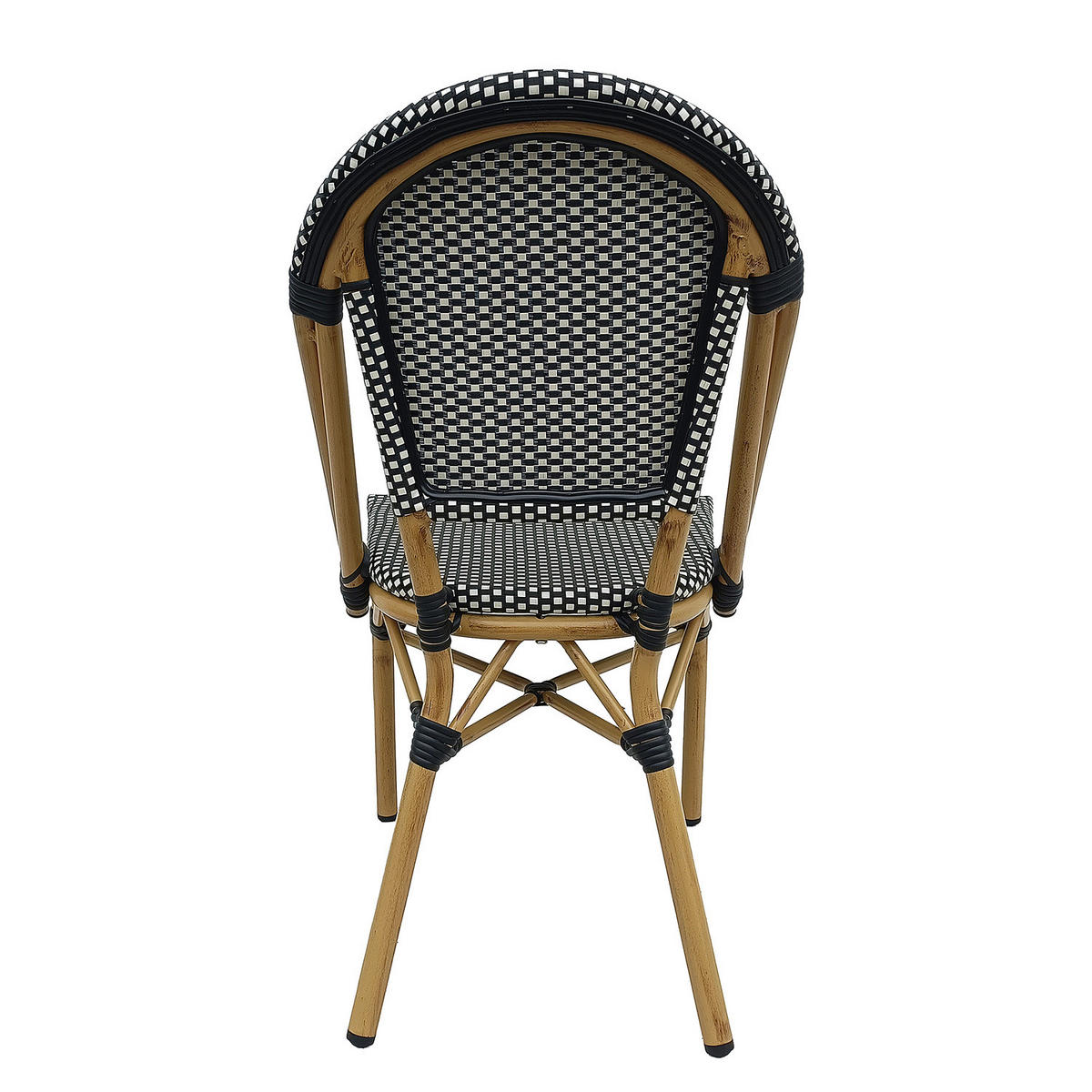 GARTENSITZGRUPPE - Textilene / Marmor - Schwarz / Weiß - 3-teilig - Schwarz/Weiß, Naturmaterialen/Textil - home24