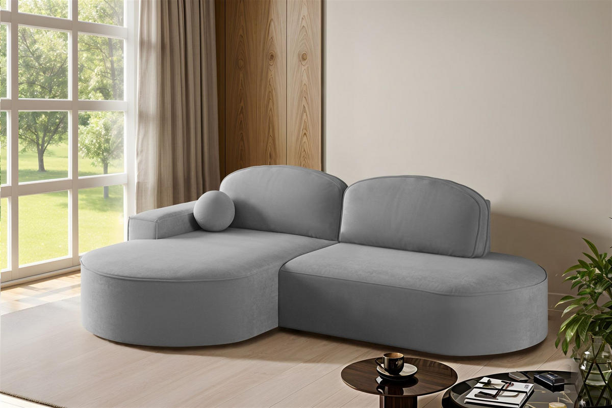 ECKSOFA Girona Mit Schlaffunktion - Dunkelgrau, Holzwerkstoff/Textil (278/179cm) - Fun Möbel