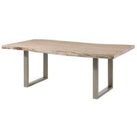 BAUMTISCH Akazie 190x110x78 Natural Stone lackiert FREEFORM #128 - Beige, Holz (110/190/78cm) - Massivmoebel24