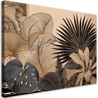 WANDBILD monstera palmblätter pflanzen beige - Beige, Textil (60/40cm) - Feeby