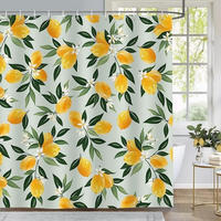 DUSCHVORHANG Grün Blätter Polyester schimmelresistent wasserdicht waschbar mit Haken - Grün, Textil (180/180cm) - MCBOSON