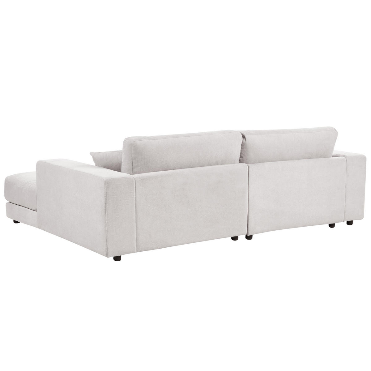 3-SITZER-ECKSOFA cremeweiß rechtsseitig Lofoten - Schwarz/Weiß, Textil (250/190cm) - Beliani