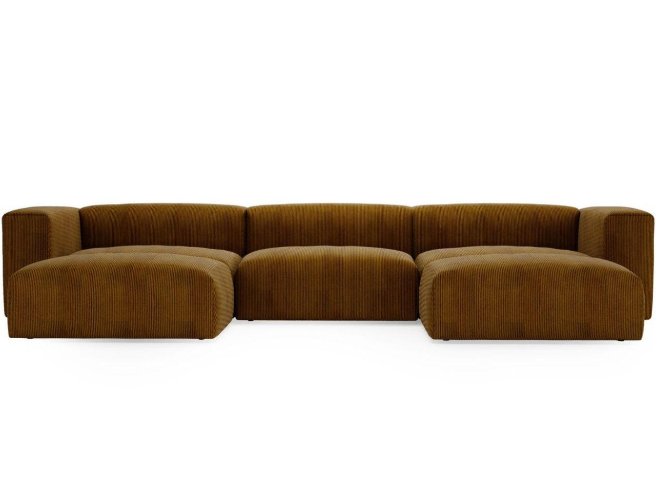 WOHNLANDSCHAFT U Landi Braun - Schwarz/Braun, Kunststoff/Textil (340/85/180cm) - Graingold