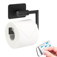 TOILETTENPAPIERHALTER PIAZZA mit Kleber - Schwarz, Metall (15.5/11/5.5cm) - bremermann